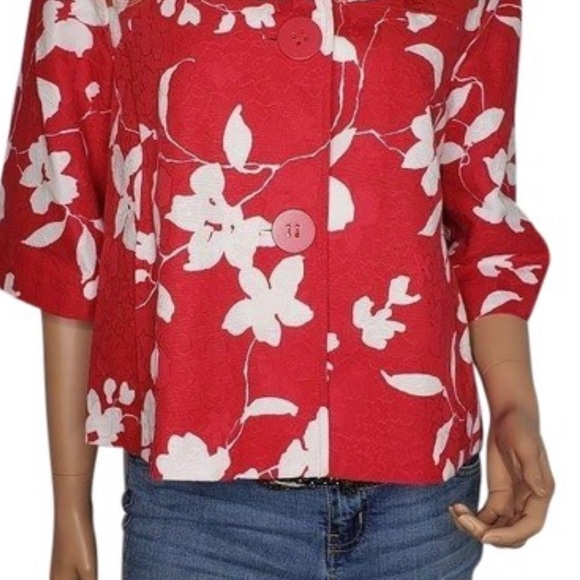 🌟NWT Cold water creek red & white jacket🌟 - Picture 4 of 12